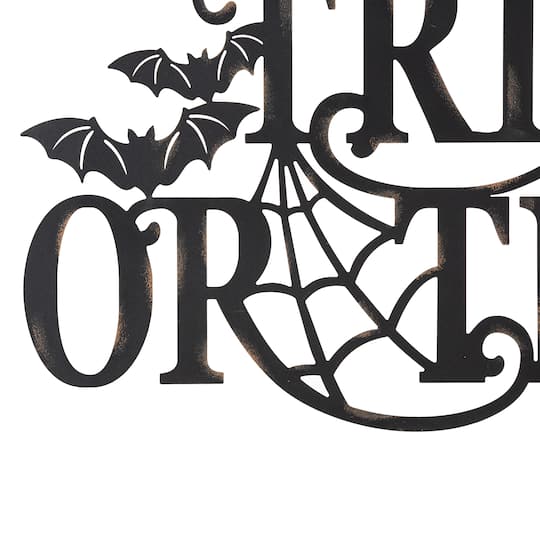 Glitzhome® 24" Metal Halloween TRICK OR TREAT Wall Sign